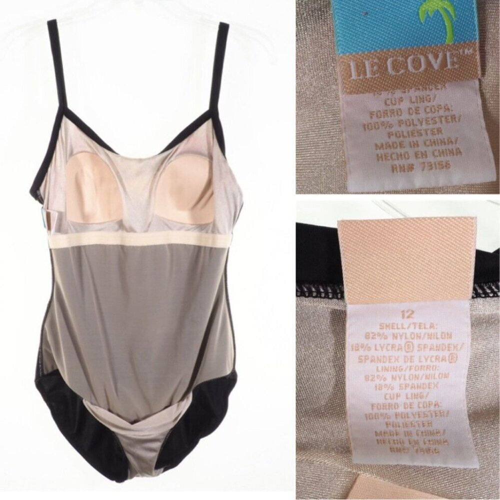 Le Cove Swimsuit Womens Size 12 One Piece Tummy Control Multi Color Floral - Picture 10 of 10